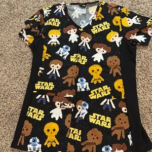 Adorable Star Wars scrub top, extra small, never worn/no tags